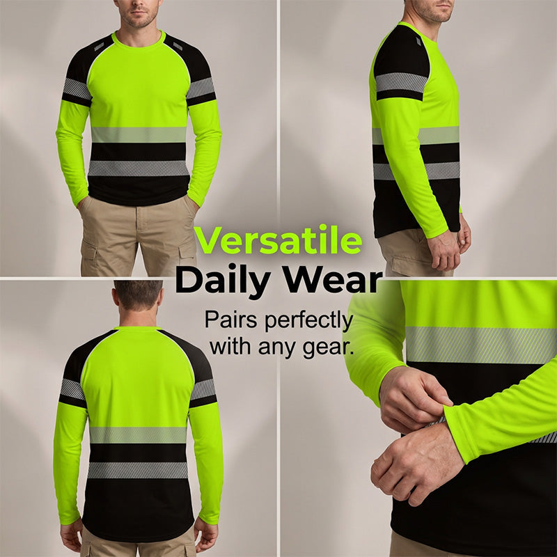 👕 50 % RABATT! 🏃‍♂️ Sportig långärmad tröja för herrar – fuktavvisande och med diskret tryck – perfekt för aktiva dagar, jogging eller fritiden – andas och är bekväm 🌿