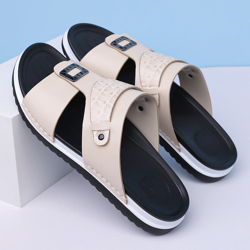 👞 50% KORTING! 💫 Slip-on sandalen van kunstleer voor heren – Ademend mesh en antislipzool – Comfortabele pasvorm, ideaal voor de zomer, het strand of dagelijkse wandelingen 🏖️