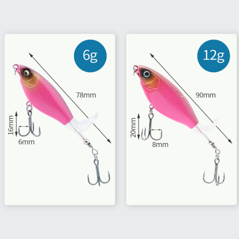 Bionische Kunstaas Set met 3 Haken & 360° Propellerblad