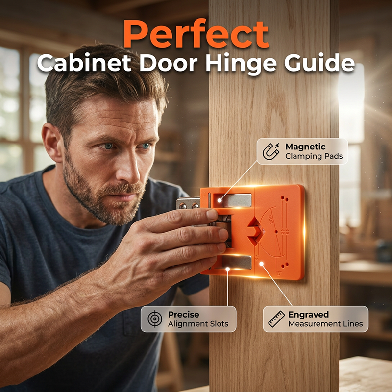 🔧 50% RABATT! 🔥 Bohrschablone für Schranktürscharniere – Inklusive Montagewerkzeug – Passend für Topfscharniere, einfache Positionierung – ideal für Möbelbau oder Küchenmontage 🛠️