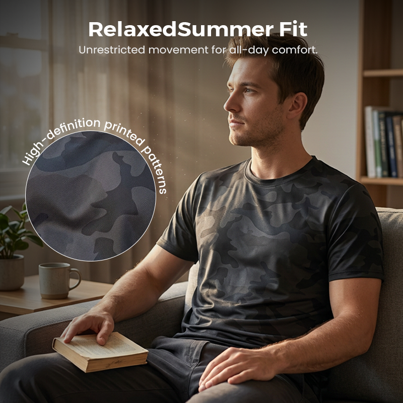 🏃‍♂️ NU 50% KORTING! 🌲 Heren Sneldrogend Camouflage Sport T-Shirt – Vochtafvoerend & Active Fit – Train in Stijl 💪