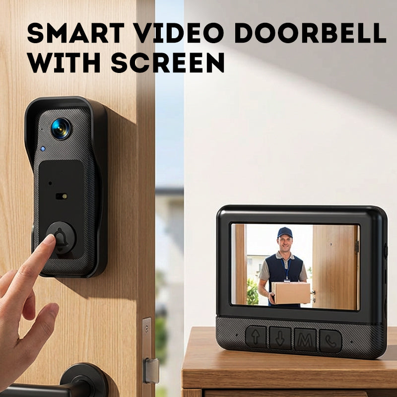 🔔 NU 50% KORTING! 🏆 Draadloze Slimme Video Deurbel met Beeldscherm – 1080P HD & tweeweg audio – Bewegingsdetectie, nachtzicht & eenvoudige installatie – Ideaal voor thuisbeveiliging 📹📱✨