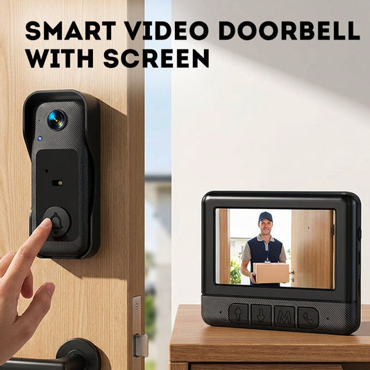 🔔 NU 50% KORTING! 🏆 Draadloze Slimme Video Deurbel met Beeldscherm – 1080P HD & tweeweg audio – Bewegingsdetectie, nachtzicht & eenvoudige installatie – Ideaal voor thuisbeveiliging 📹📱✨