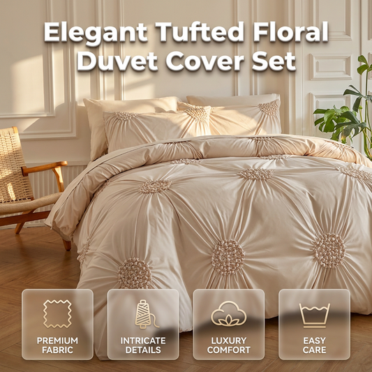 🛏️ 50% KORTING! ☁️ Elegante Dekbedovertrekset met Plissé Plooien
