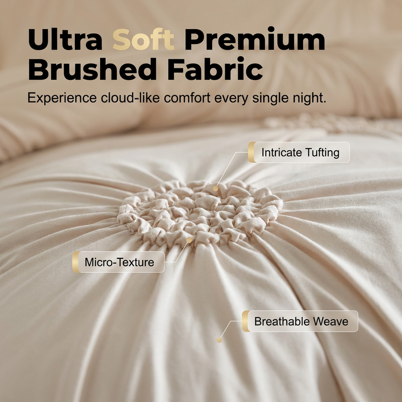 🛏️ 50% KORTING! ☁️ Elegante Dekbedovertrekset met Plissé Plooien