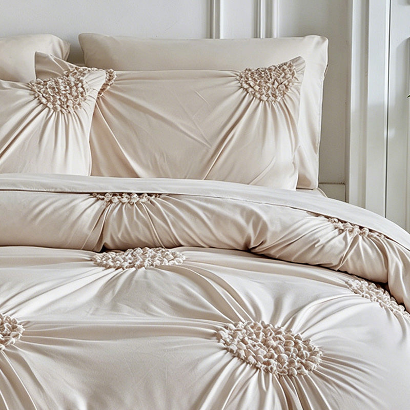 🛏️ 50% KORTING! ☁️ Elegante Dekbedovertrekset met Plissé Plooien