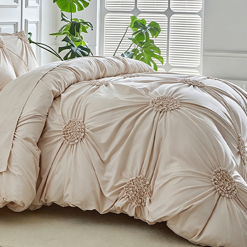 🛏️ 50% KORTING! ☁️ Elegante Dekbedovertrekset met Plissé Plooien