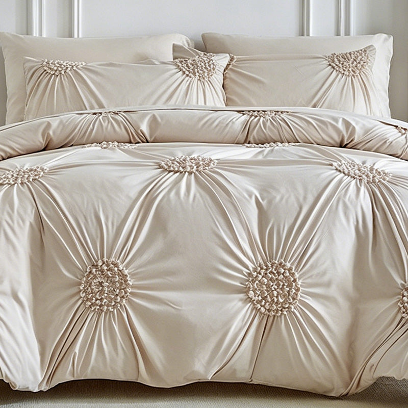 🛏️ 50% KORTING! ☁️ Elegante Dekbedovertrekset met Plissé Plooien
