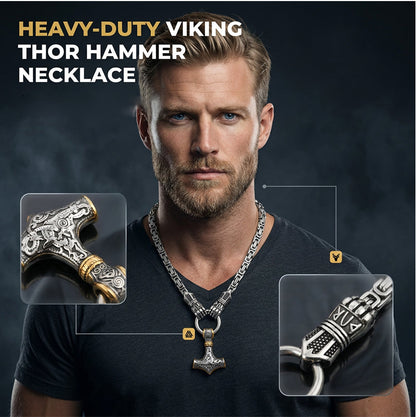 ⚡ Vikingse Thor Hamer Ketting | Roestvrij Staal & Byzantijnse Schakel | Nu in de Sale! ⚡