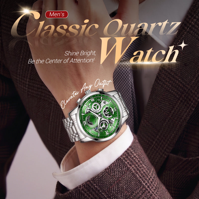 Klassiek quartzhorloge voor heren
