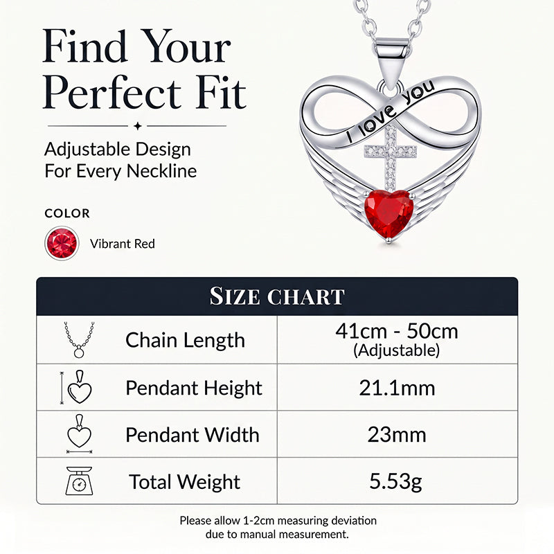 Infinity Heart Cross-ketting met vleugelhanger