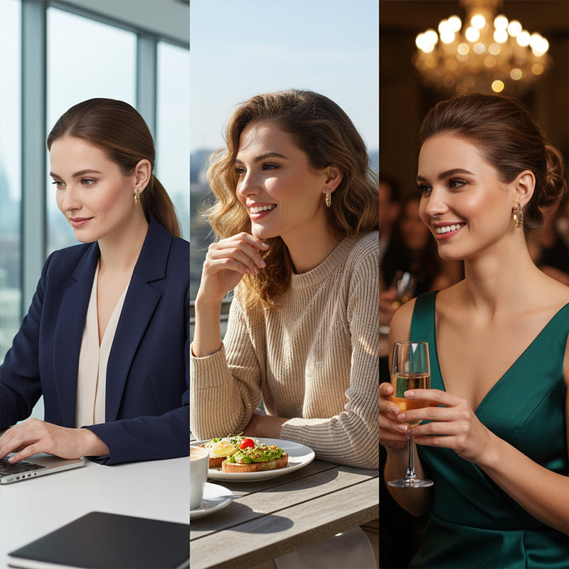Sprankelende, veelzijdige, lichtgewicht oorbellen voor dames