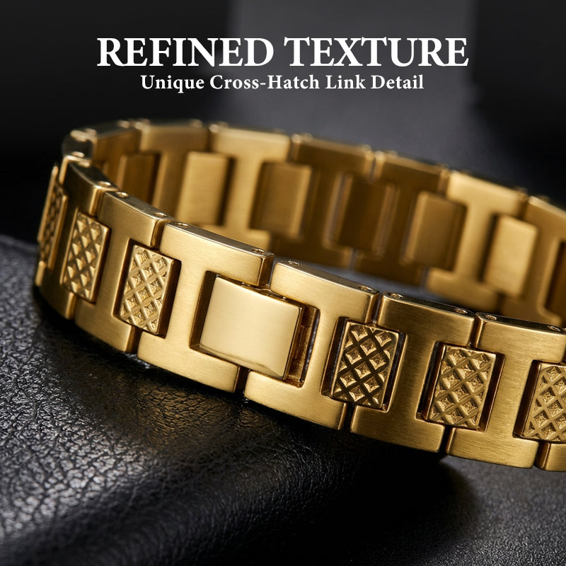 📢📢50% KORTING!! ⏰Unisex Roestvrij Staal Getextureerde Schakelarmband