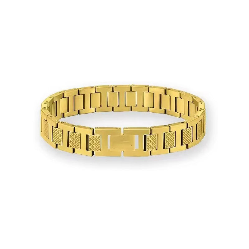 📢📢50% KORTING!! ⏰Unisex Roestvrij Staal Getextureerde Schakelarmband