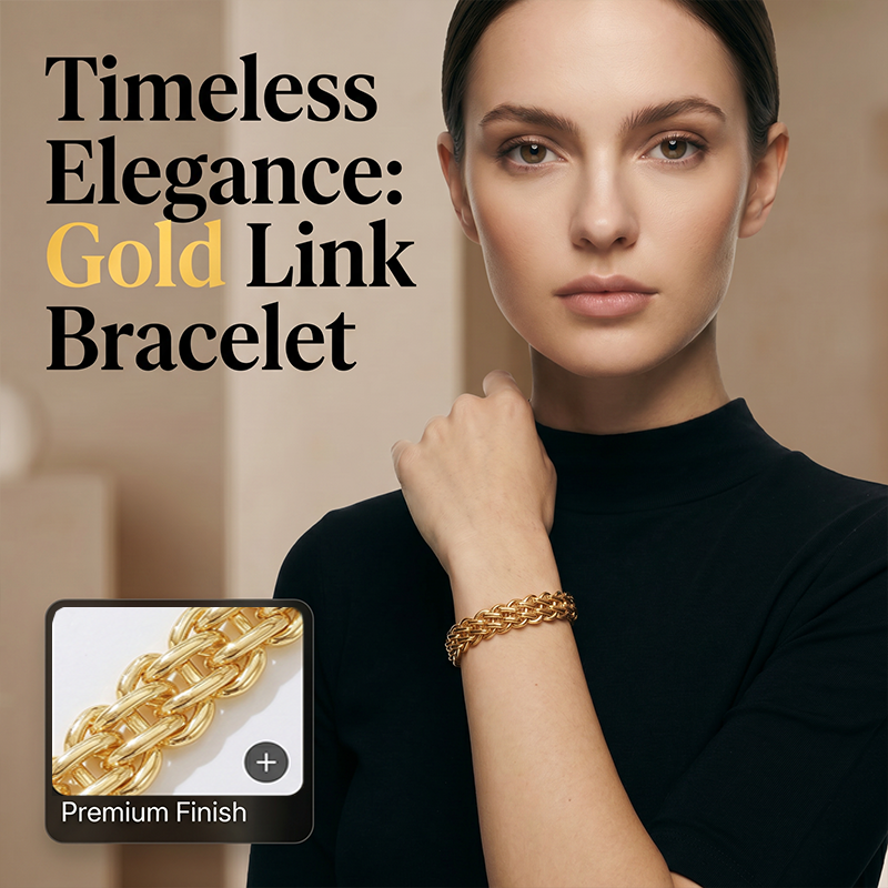 Elegante gouden armband met dubbele rij schakels