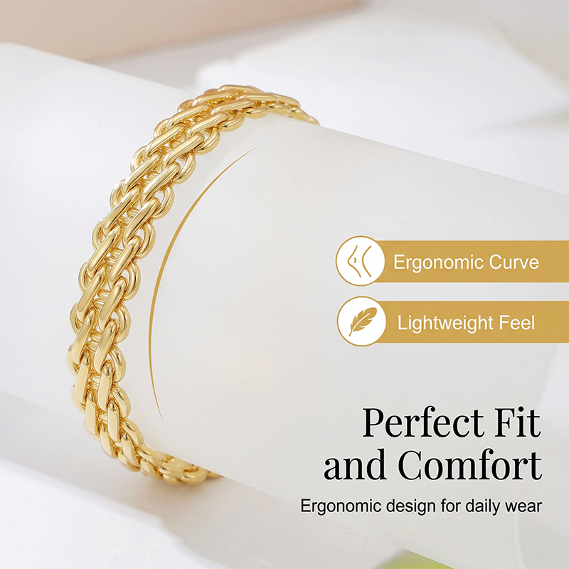 Elegante gouden armband met dubbele rij schakels