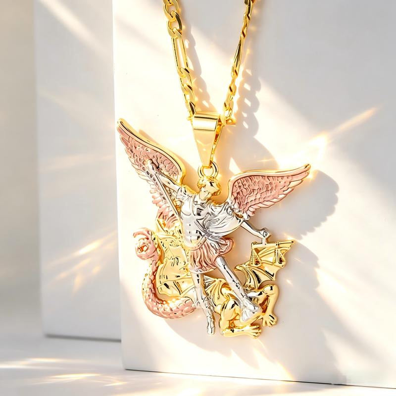 Driekleurige Engelbewaarder Hanger Ketting
