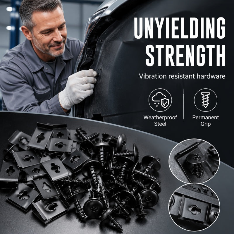 Universele Auto Metalen U-Type Clips en Schroeven Set