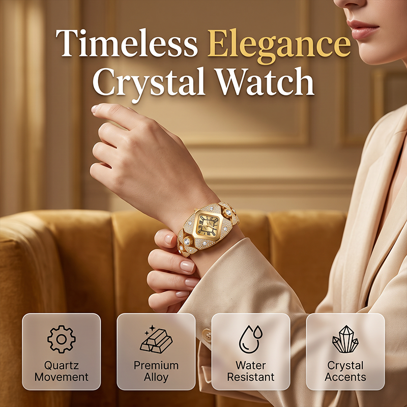 📢📢50% KORTING!! ⏰ Dames Quartz Horloge – Legering – Ruitvormige Wijzerplaat met Strass voor Dames