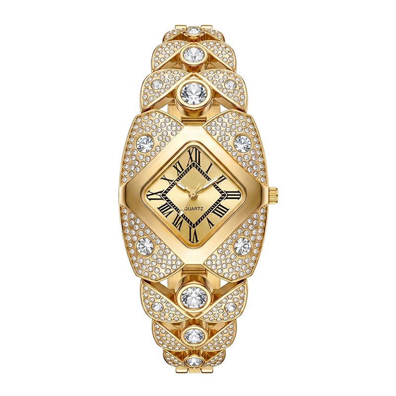 📢📢50% KORTING!! ⏰ Dames Quartz Horloge – Legering – Ruitvormige Wijzerplaat met Strass voor Dames