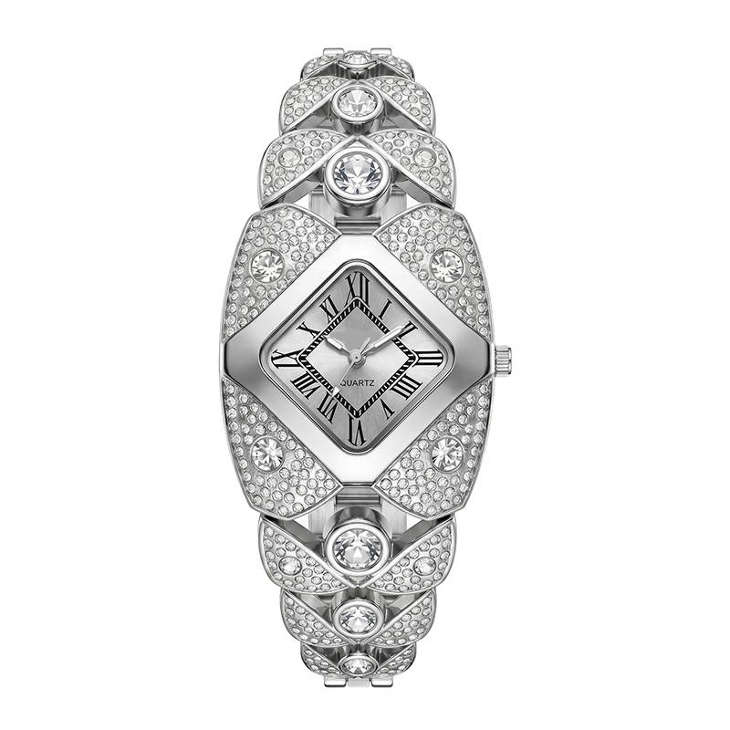 📢📢50% KORTING!! ⏰ Dames Quartz Horloge – Legering – Ruitvormige Wijzerplaat met Strass voor Dames