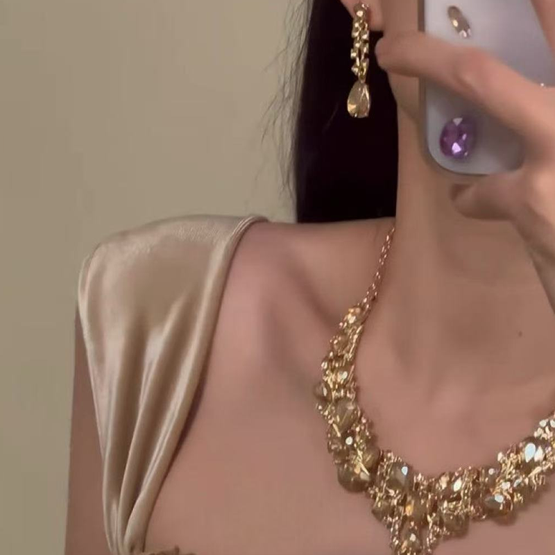 ⏳Tijdelijk 50% korting⏰Elegante Gele Fonkelende Strass Sieraden💎📿