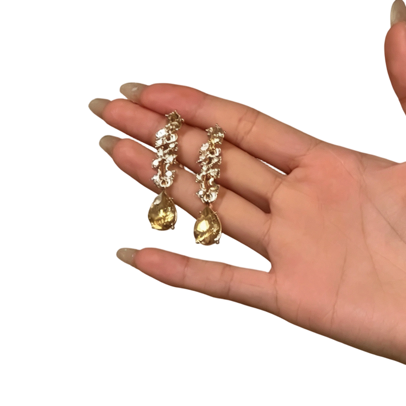 ⏳Tijdelijk 50% korting⏰Elegante Gele Fonkelende Strass Sieraden💎📿