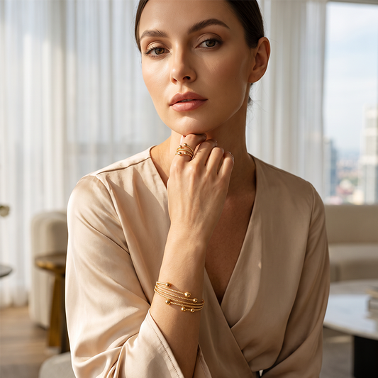 ✨ Set met glinsterende wikkelarmbanden voor dames