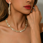 Fonkelende Strass Klauwketting Ketting & Oorbellen Set voor Dames