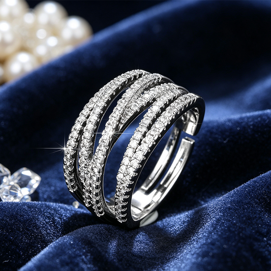 💍 Verstelbare Multi-Band Crossover Ring | 50% Korting – Tijdelijk Aanbod! ✨