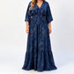 Elegante jurk met V-hals en print voor dames