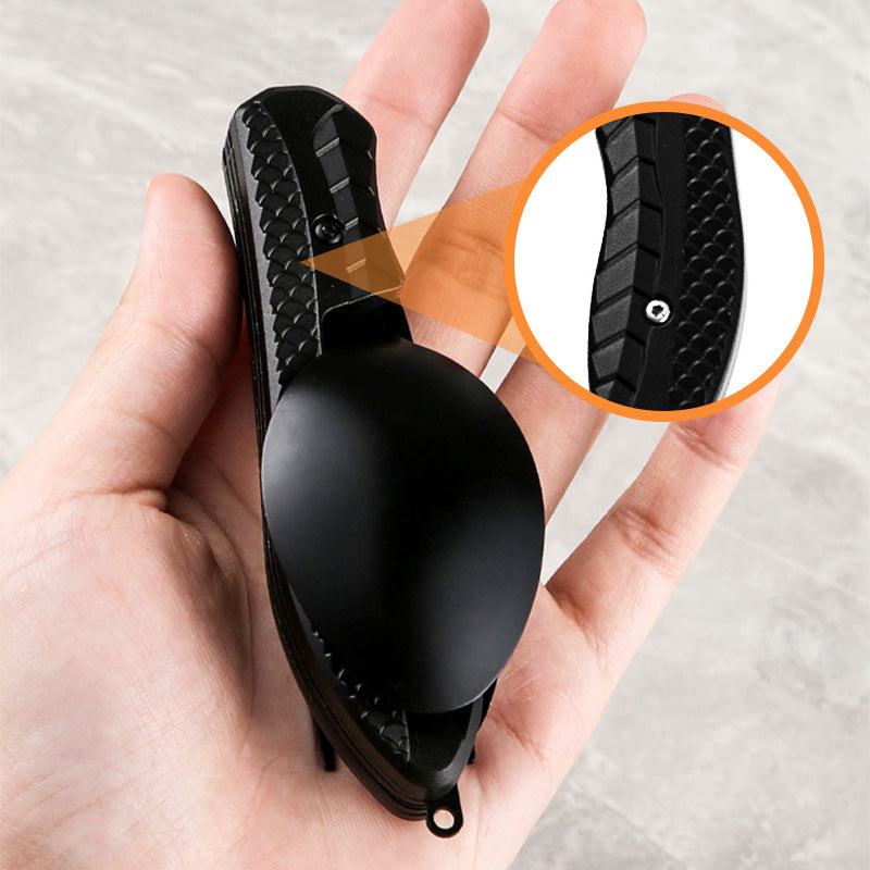 ❄️Zomerfresh 50% Korting!🍴4-in-1 Opvouwbaar Campingbestek – Compact Buitenbestek met Vork, Lepel, Tafelmes en Flesopener