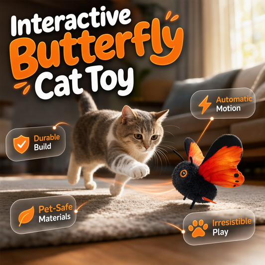 🔥 50% KORTING 🦋 Slim Automatisch Vlinderspeeltje voor Katten – Bewegingssensor, Realistisch Fladderen & Urenlang Speelplezier 😻