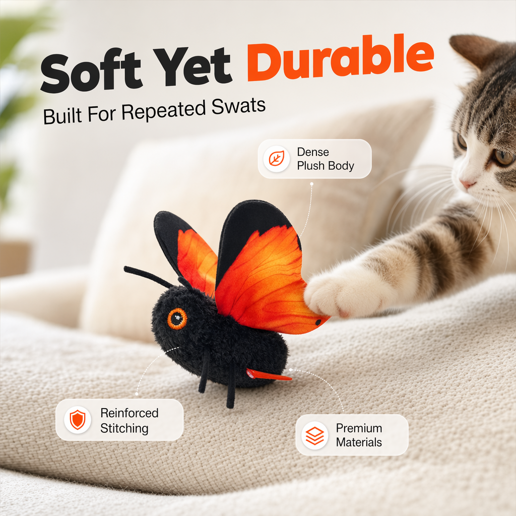 🔥 50% KORTING 🦋 Slim Automatisch Vlinderspeeltje voor Katten – Bewegingssensor, Realistisch Fladderen & Urenlang Speelplezier 😻