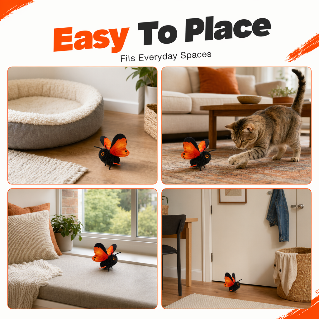 🔥 50% KORTING 🦋 Slim Automatisch Vlinderspeeltje voor Katten – Bewegingssensor, Realistisch Fladderen & Urenlang Speelplezier 😻