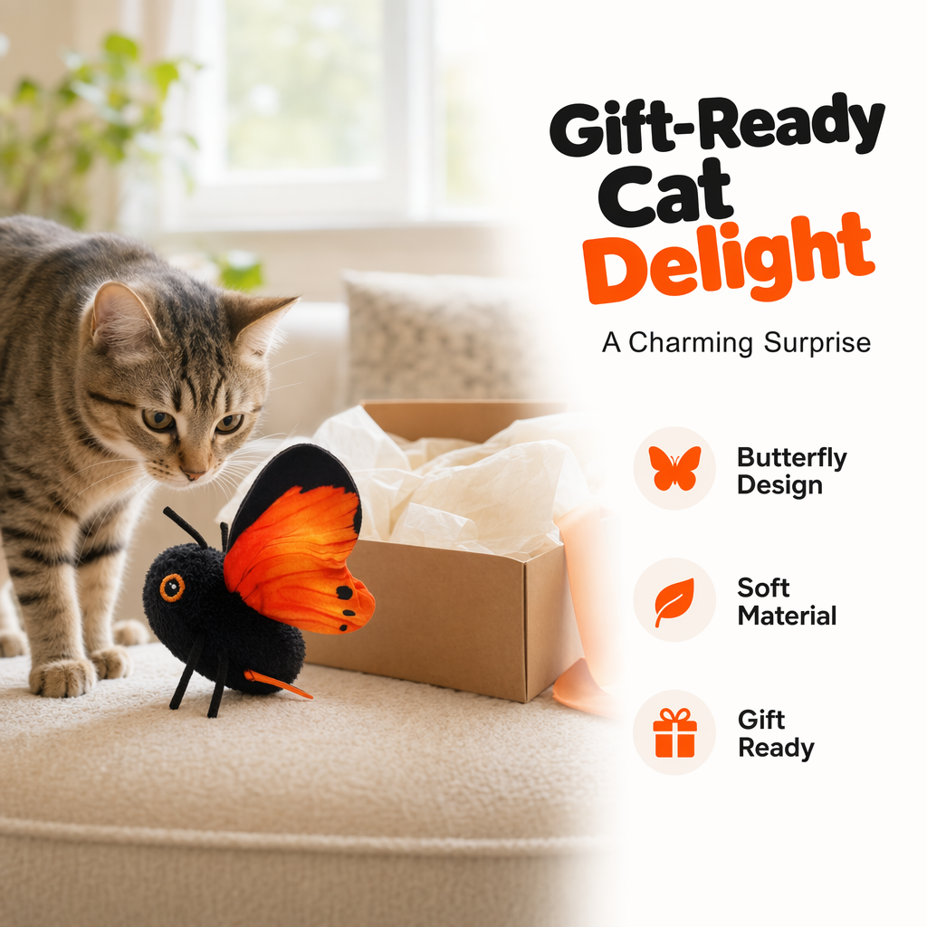 🔥 50% KORTING 🦋 Slim Automatisch Vlinderspeeltje voor Katten – Bewegingssensor, Realistisch Fladderen & Urenlang Speelplezier 😻
