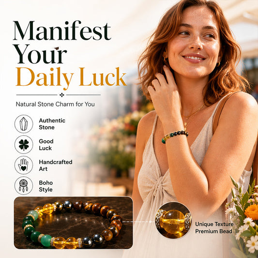 Multicolor Crystal Stone Stretch Beaded Bracelet