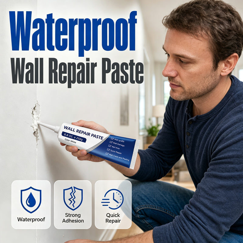 🧱 ZEITLICH BEGRENZT 50 % RABATT 🛠️ Wasserdichte Wand-Reparaturpaste – Füllt Risse & Abplatzungen, Glattes weißes Finish