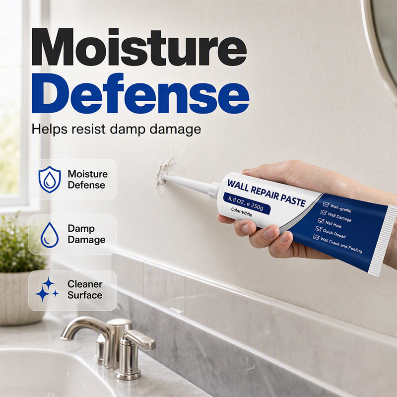 🧱 ZEITLICH BEGRENZT 50 % RABATT 🛠️ Wasserdichte Wand-Reparaturpaste – Füllt Risse & Abplatzungen, Glattes weißes Finish