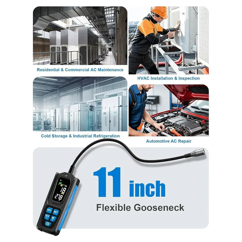 ❄️Zomerfresh 50% Korting!❄️Oplaadbare Halogeen Koelmiddellekdetector – Airco Lekzoeker met Flexibele Sonde, Display en Alarmfunctie