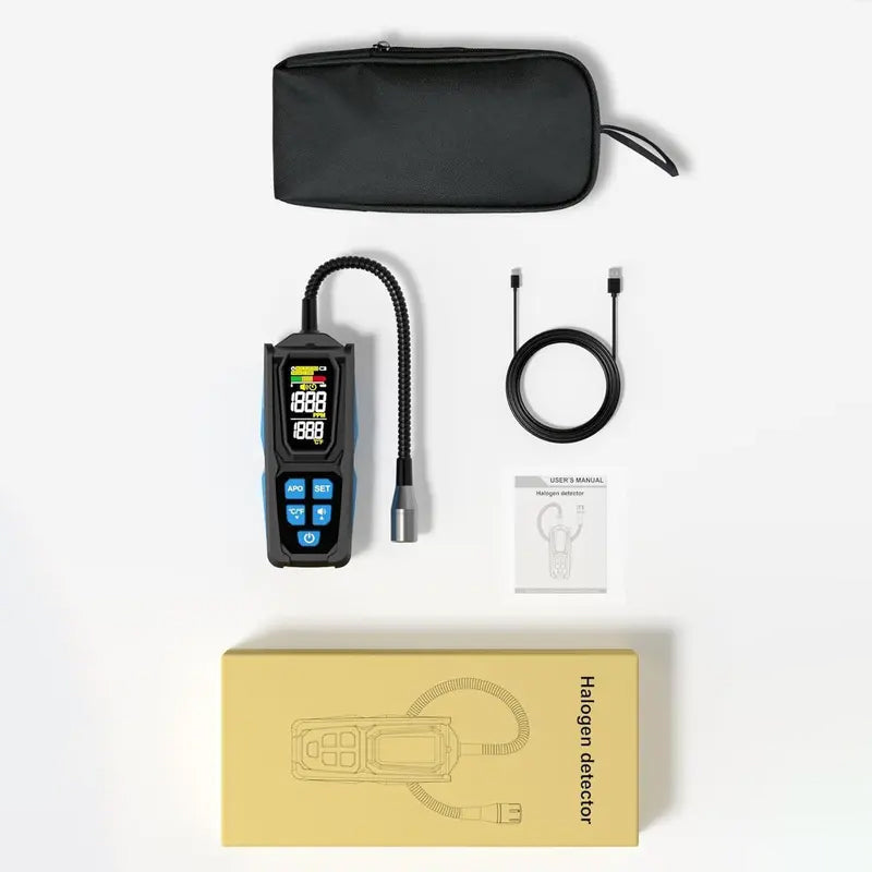 ❄️Zomerfresh 50% Korting!❄️Oplaadbare Halogeen Koelmiddellekdetector – Airco Lekzoeker met Flexibele Sonde, Display en Alarmfunctie