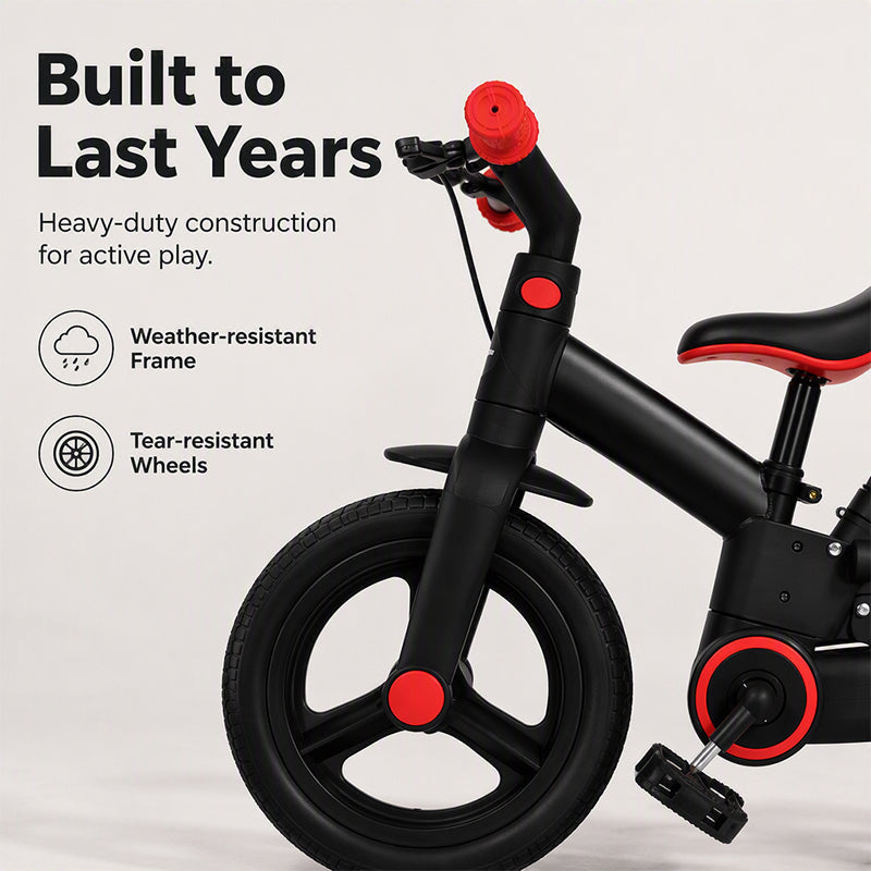 🚲 4-in-1 converteerbare kinderdriewieler, loopfiets en kinderwagen