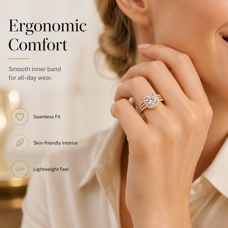 Dames Kubische Zirkonia Halo Ring