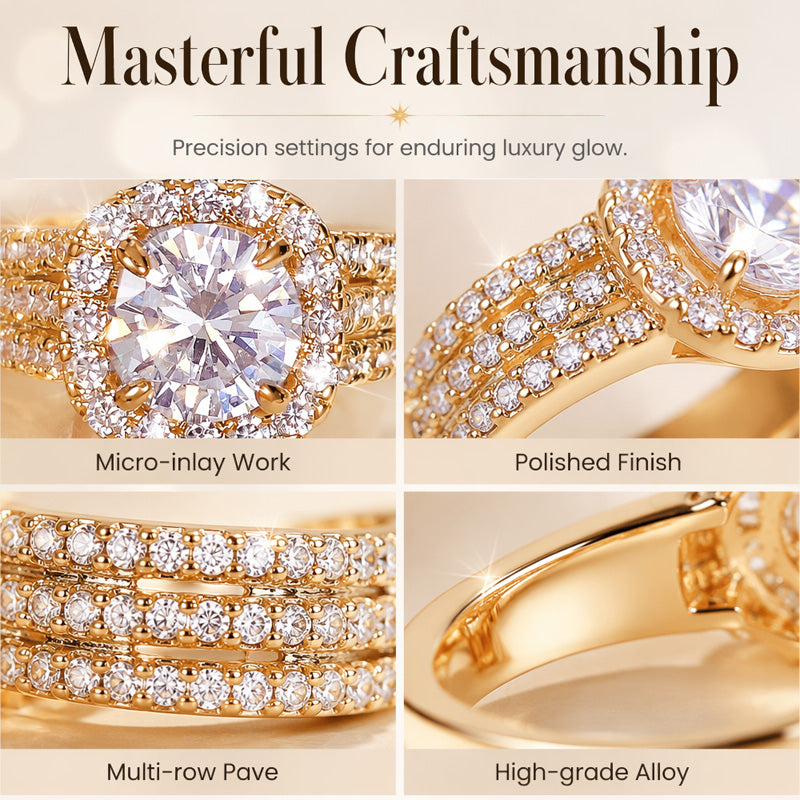 Dames Kubische Zirkonia Halo Ring