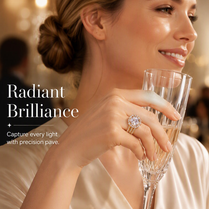 Dames Kubische Zirkonia Halo Ring
