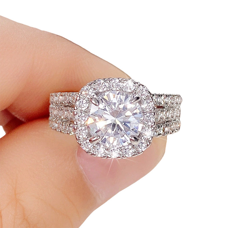 Dames Kubische Zirkonia Halo Ring