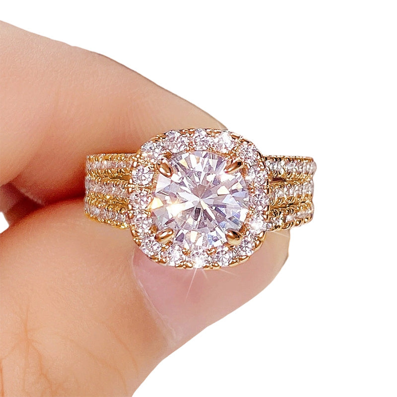 Dames Kubische Zirkonia Halo Ring