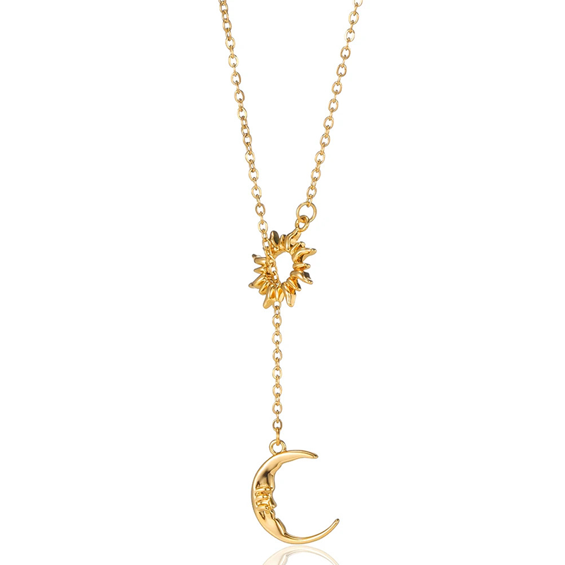 Elegante ketting met zon- en maanhanger