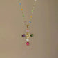 Dames Kleurrijke Zirkoon Kruis Hanger Ketting