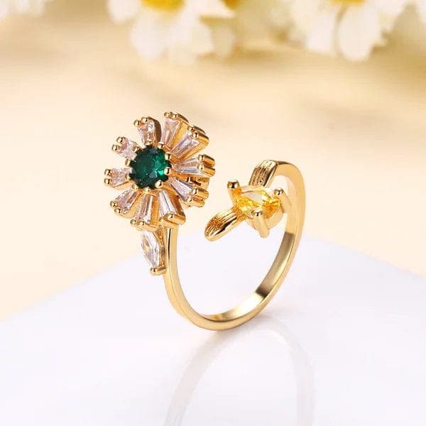 Spinning Sunflower Ring | Kalmerend Effect